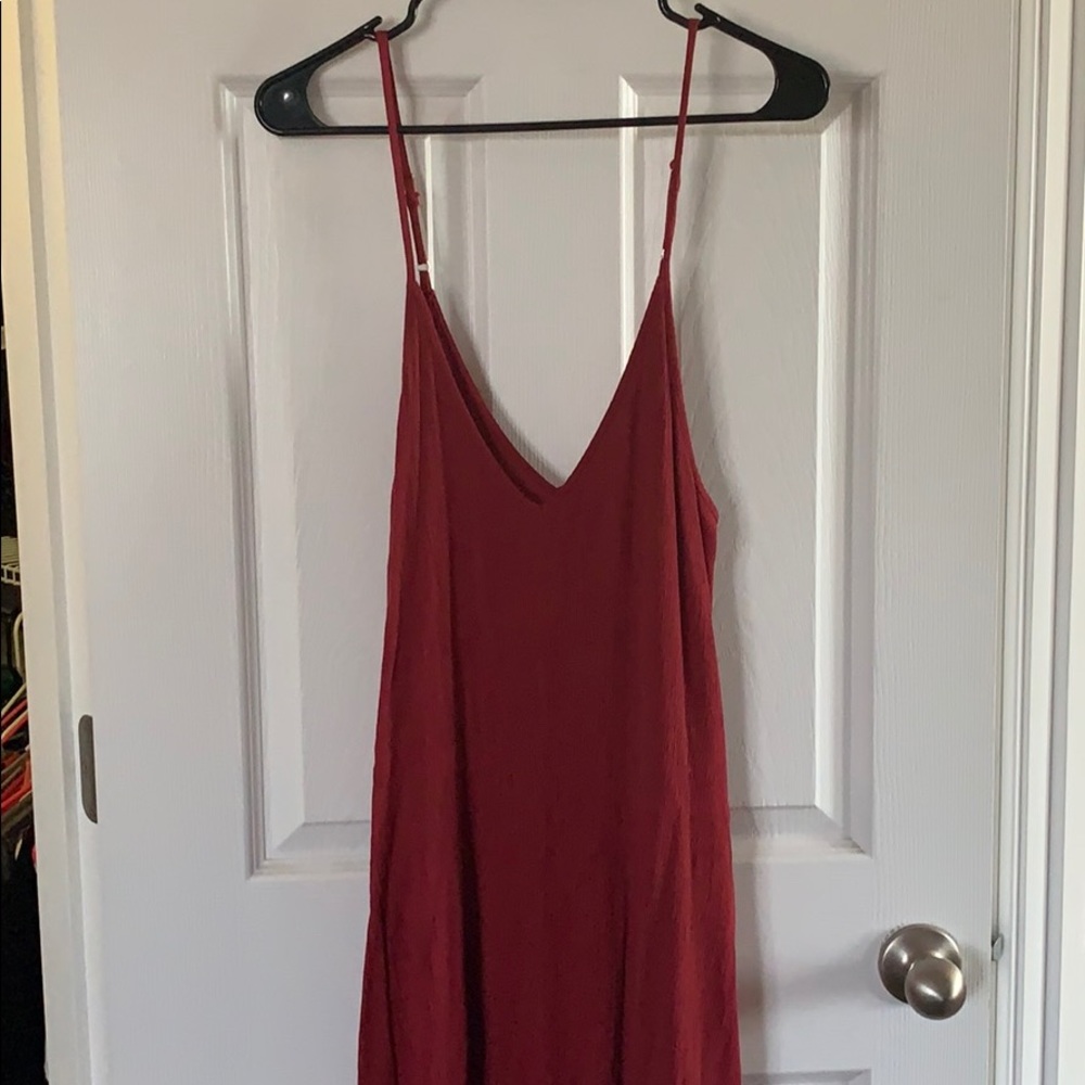 Red boho dress